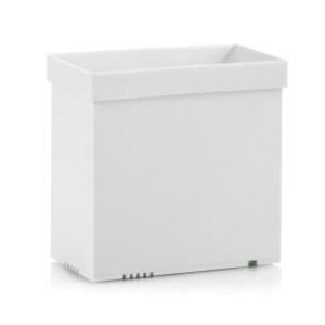 White plastic housing for a PRONAMIC tipping bucket rain gauge, designed for OEM integration.